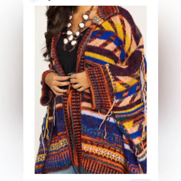 Free people Free People Follow The Arrow Poncho l/xl worn on 1 trip - Picture 4 of 8